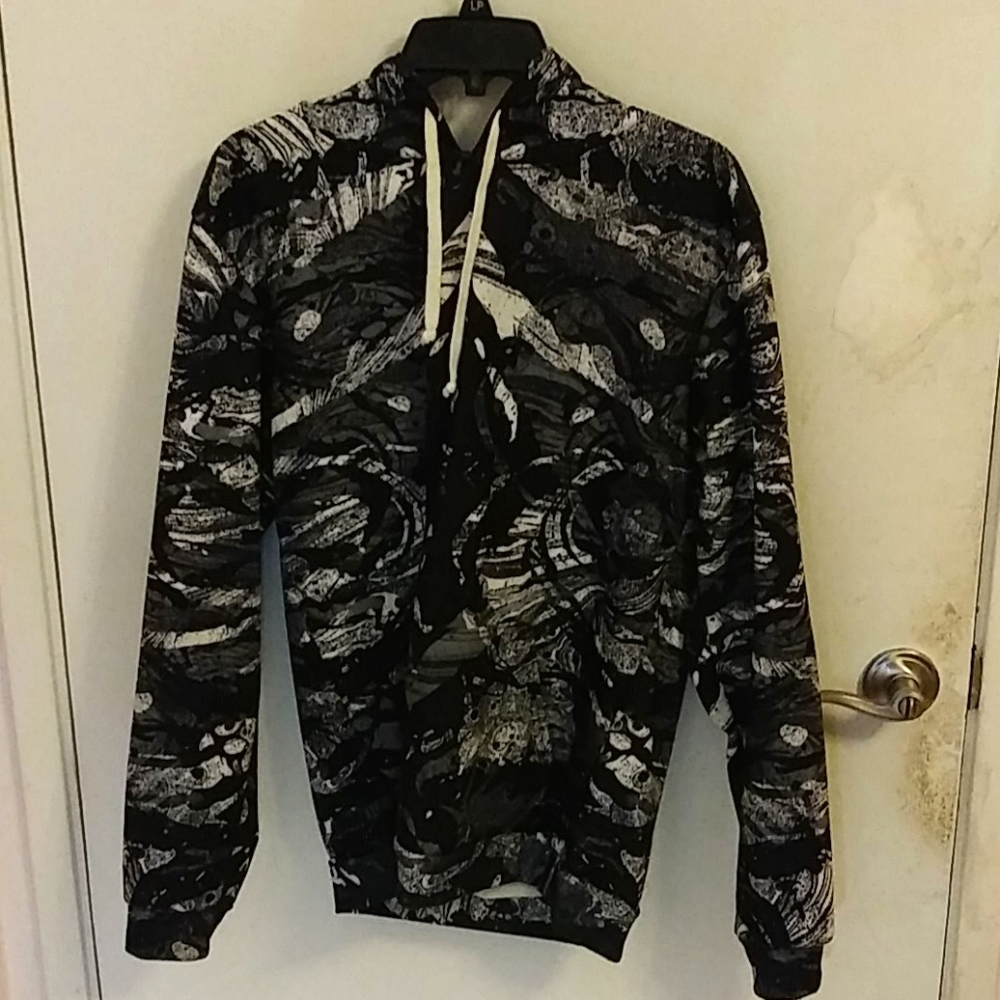 Black and White Rorschach Pattern Hoodie